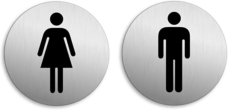 Indicator WC cu Săgeată - Semnalizare Toaletă Publică și Privată