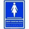 Plăcuțe Braille - WC / Grup sanitar fete pentru persoane nevăzătoare