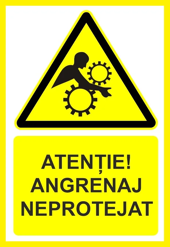 Placuta atentie angrenaj neprotejat