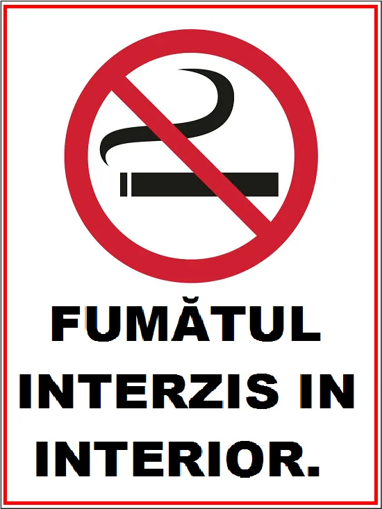 Placuta pentru fumatul interzis in interior