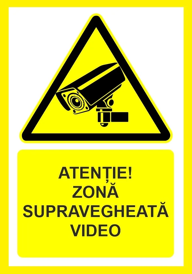 Placuta atentie zona supravegheata video