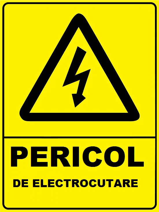 Placuta de avertizare pentru pericol de electrocutare