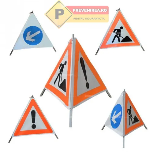 Indicator Triunghi Mobil Pericol de Alunecare cu 3 Laturi