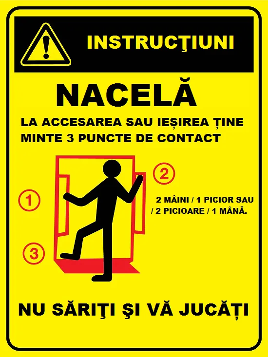 Placuta cu instructiuni nacela