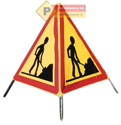 Indicator Triunghi Mobil Pericol de Alunecare cu 3 Laturi