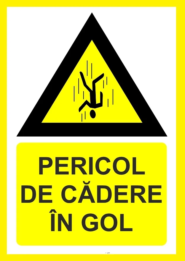 Placute pentru pericol de cadere in gol