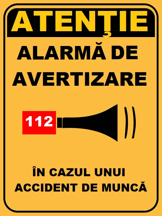 Placuta pentru alarma in cazul unui accident de munca
