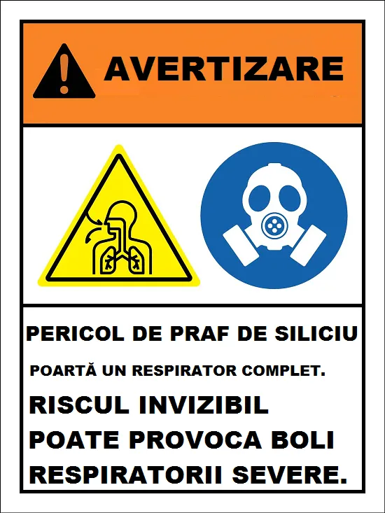 Placuta pericol de praf de siliciu