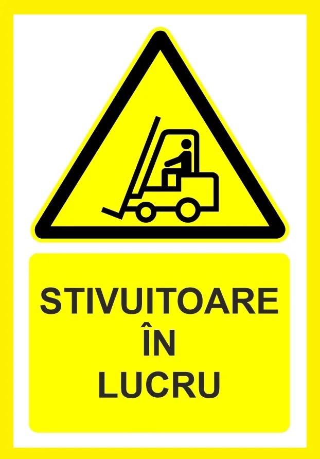 Placuta  pentru stivuitoare in lucru