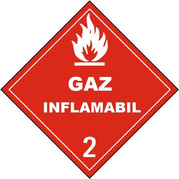 Plăcuță Pericol Transport Gaze Inflamabile Clasa 2 - Conform Standarde ADR