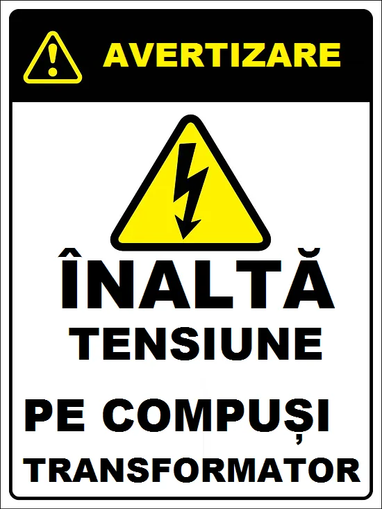 Placuta inalta tensiune pe compusi transformator