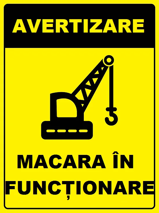 Placuta pentru macara in funcționare
