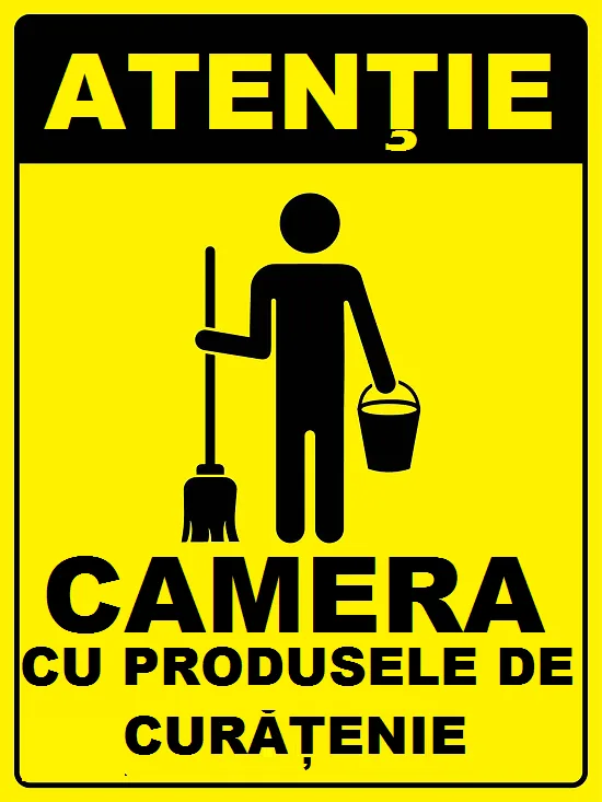 Placuta pentru camera cu produsele de curatenie