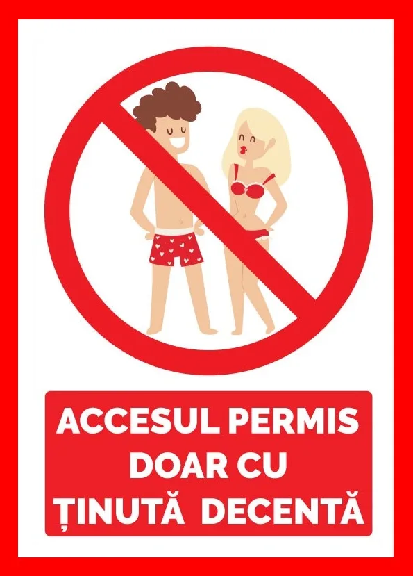 Placuta accesul permis doar cu tinuta decenta