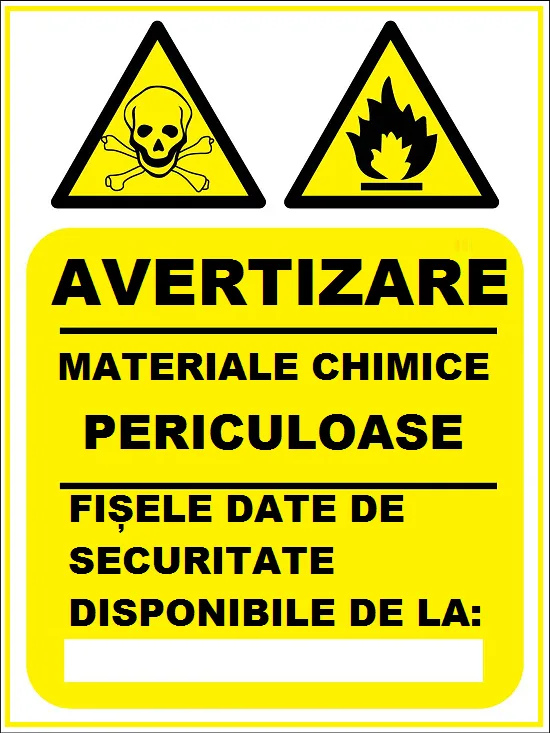 Placuta pentru materiale chimice periculoase fise