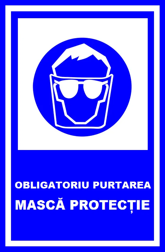 Placuta obligatoriu masca de protectie