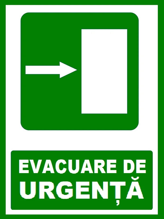 Placuta pentru evacuare de urgenta la dreapta