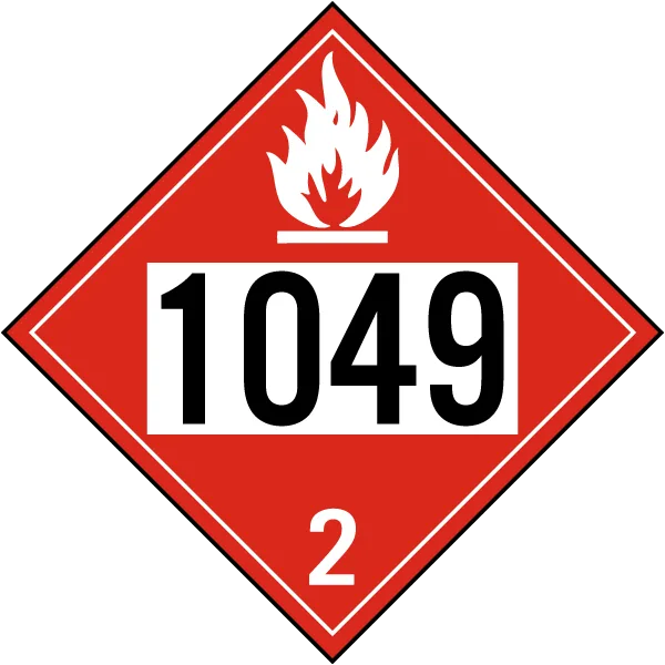 Plăcuță / Panou ADR Numărul 1048 - Gaz Inflamabil Clasa 2 (Conform ADR)