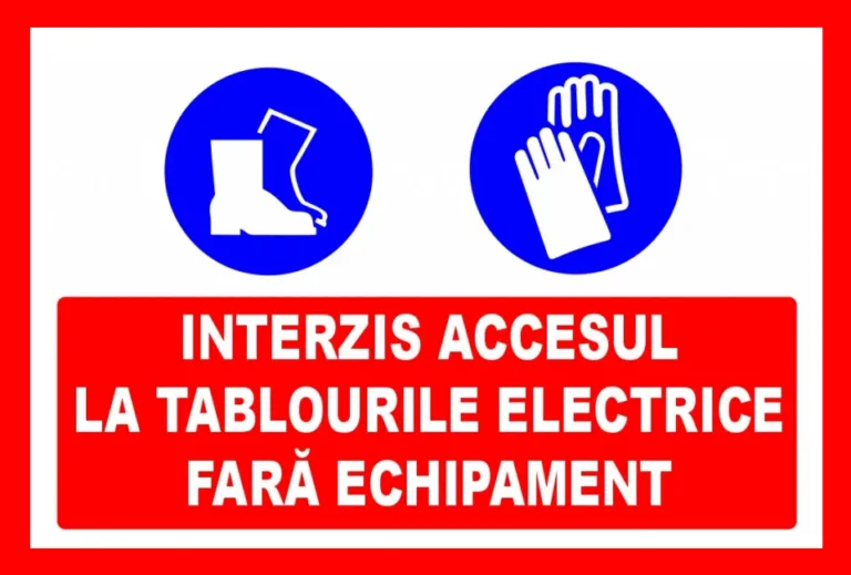 Placuta interzis accesul la tablourile electrice fara echipament