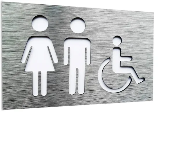 Semn pentru usa wc pentru femei și bărbați Handicap