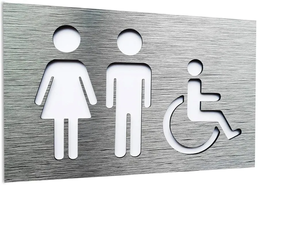 Semn pentru usa wc pentru femei și bărbați Handicap