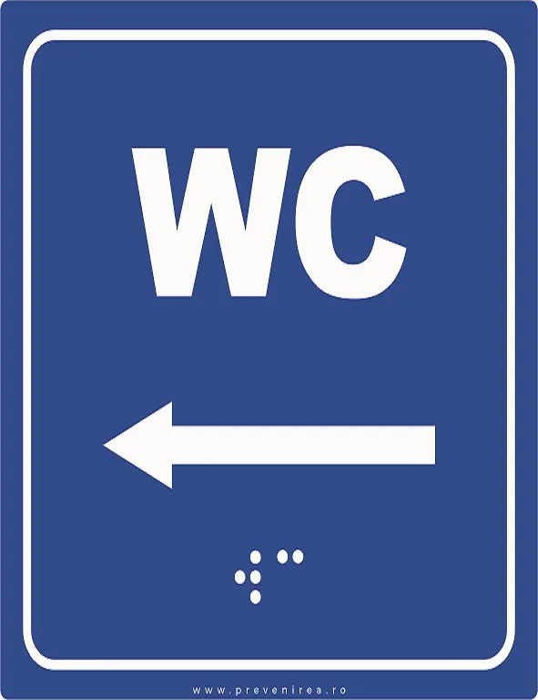 Placute braille wc sageata in stanga pentru nevazatori