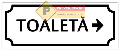 Semn cu sageata dreapta pentru toaleta