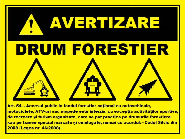 Placuta pentru drumurile forestiere