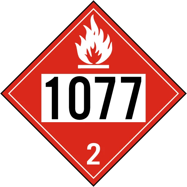 Plăcuță ADR UN 1077 (Gaz Inflamabil)