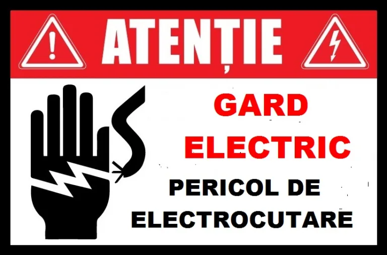 Placuta pentru gard electric pericol de electrocutare