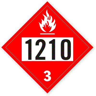 Etichetă UN 1210 ADR - Lichid Inflamabil și Mărfuri Periculoase