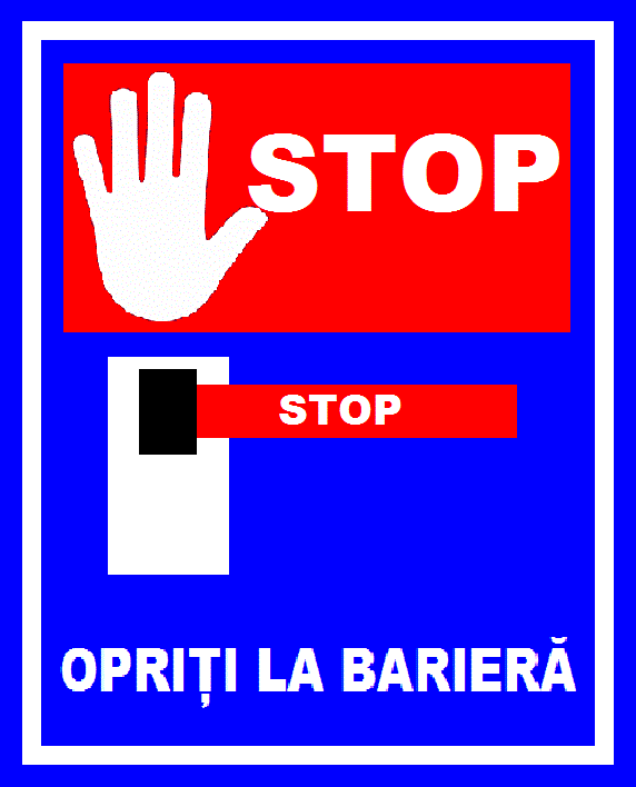 Placuta stop opriti la bariera