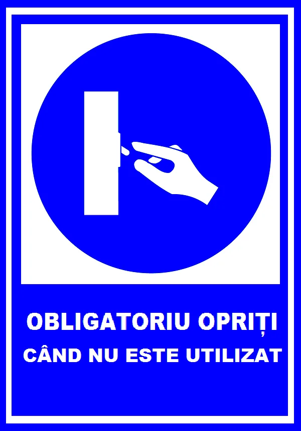 Placuta obligatoriu opriti cand nu este utilizat