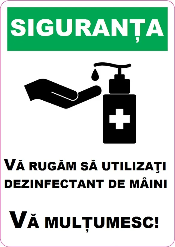 Placuta va rugam sa utilizati dezinfectant