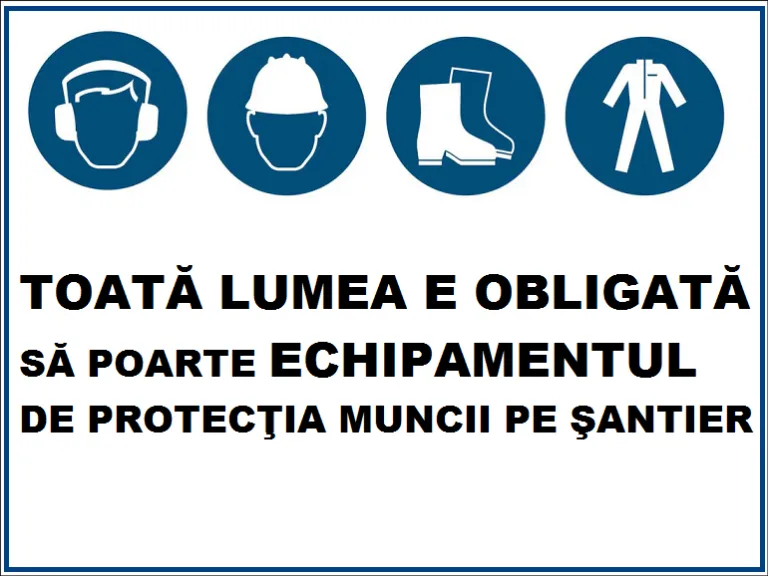 Placuta pentru echipamentul de protectia muncii pe santier