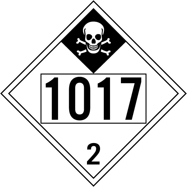 Plăcuță ADR Clasa 2 UN 1017 – Clor