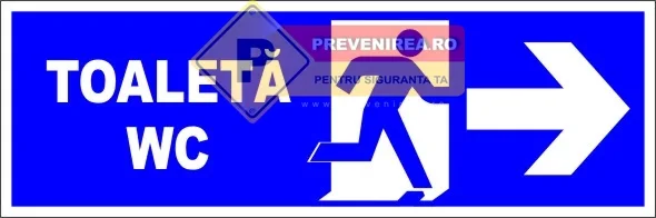 Indicator WC cu Săgeată - Semnalizare Toaletă Publică și Privată