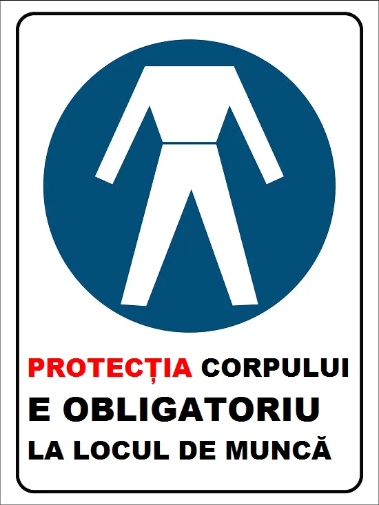 Placuta protectia corpului e obligatoriu la locul de munca