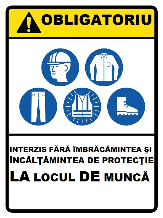 Placuta pentru echipamentul de munca