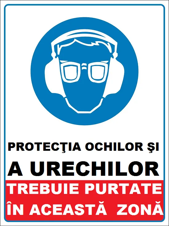 Placuta protectia ochilor si a urechilor trebuie purtate