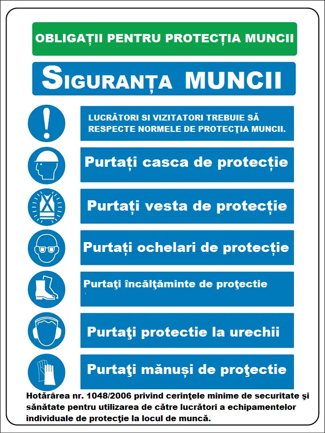 Placuta obligatii pentru protectia muncii