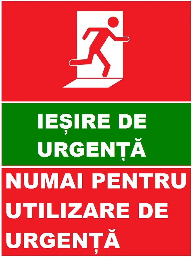 Placuta iesire de urgenta numai pentru utilizare de urgenta