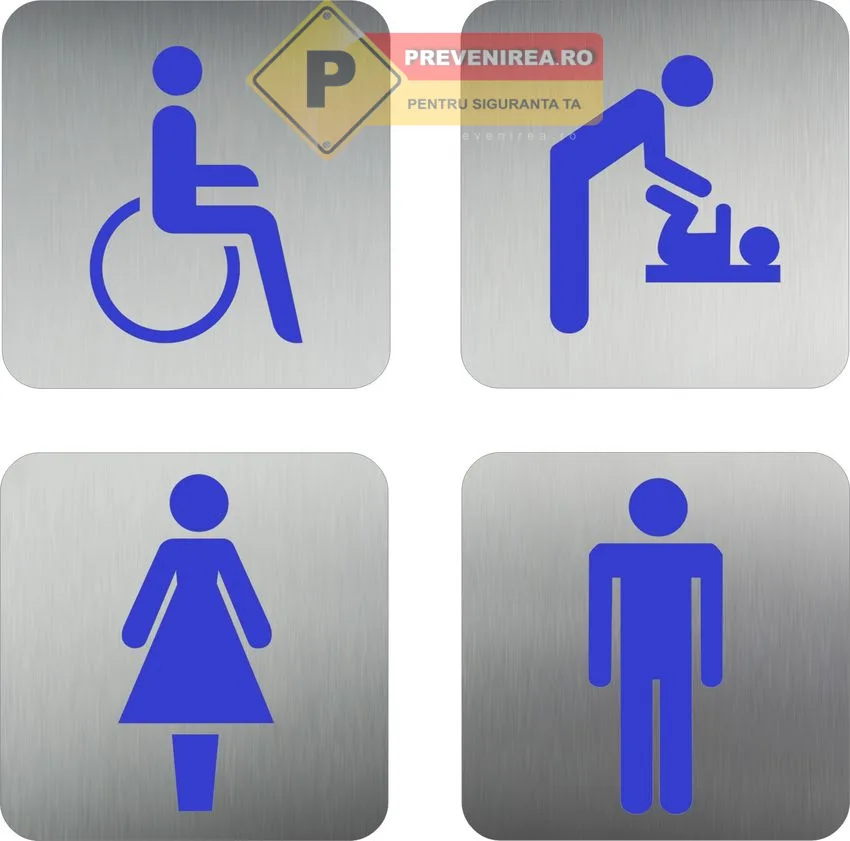 Plăcuțe tactile pentru nevăzători cu text Braille și simboluri