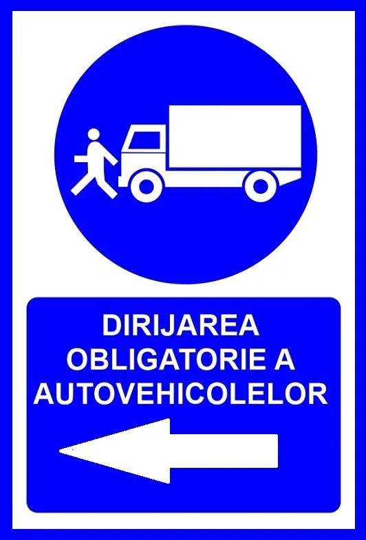 Placuta pentru dirijarea obligatorie a autovehiculelor in stanga
