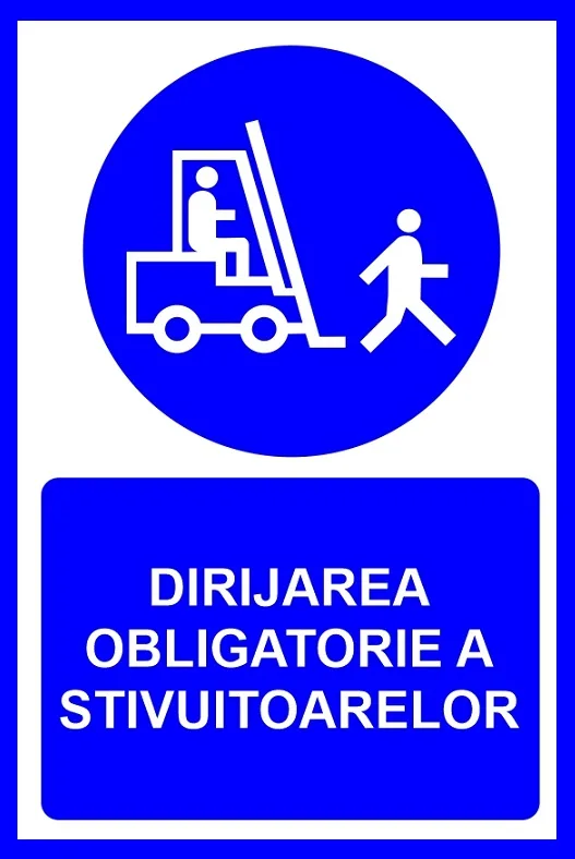 Placuta pentru dirijarea obligatorie a stivuitoarelor