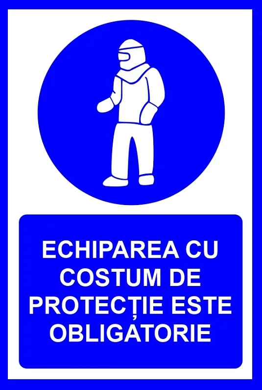 Placuta pentru echiparea cu costum de protectie