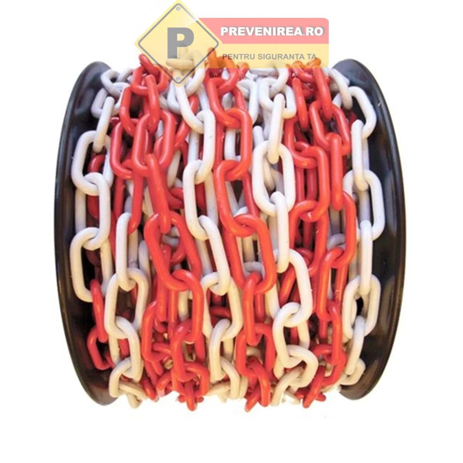 Stalp din plastic rosu cu alb