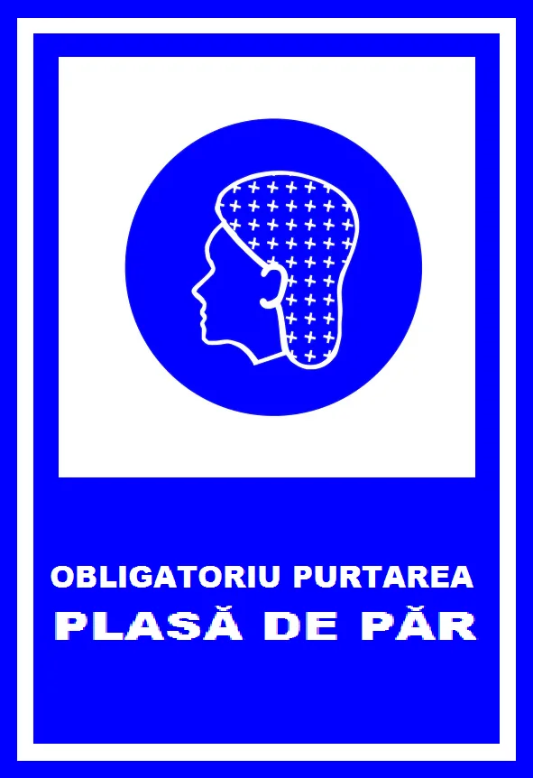 Placuta obligatoriu purtarea plasa de par