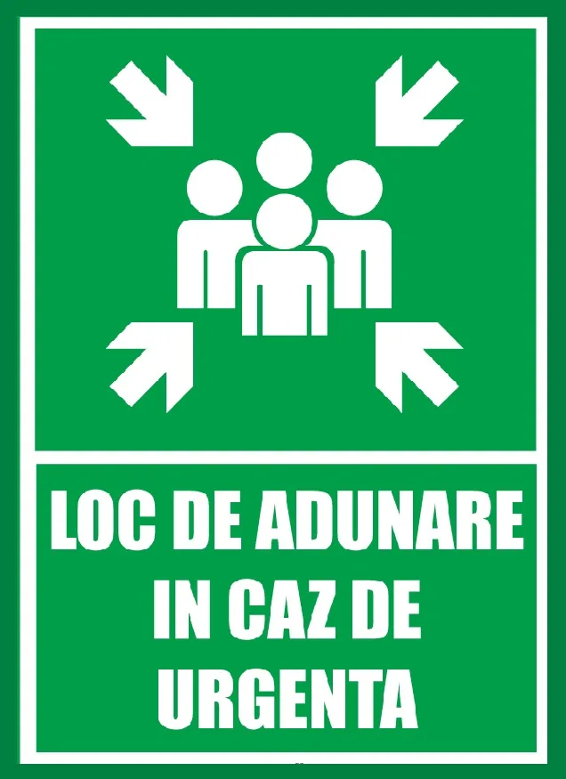 Placuta industriala pentru loc de adunare in caz de urgenta