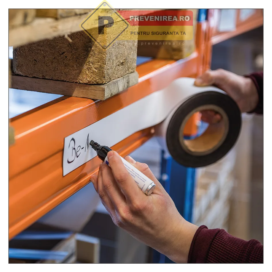 Bandă Magnetică Industrială cu Semne și Stickere Personalizate pentru Siguranță și Organizare